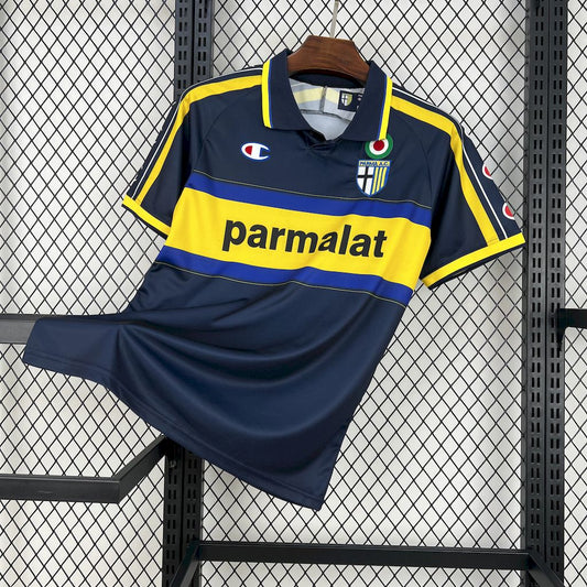 Trikot Parma Retro 1999/00 Auswärts Blau und Gelb