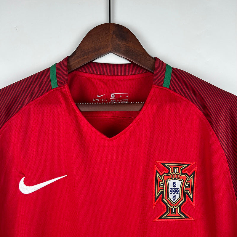 Trikot Portugal Retro 2016 Langarm Rot