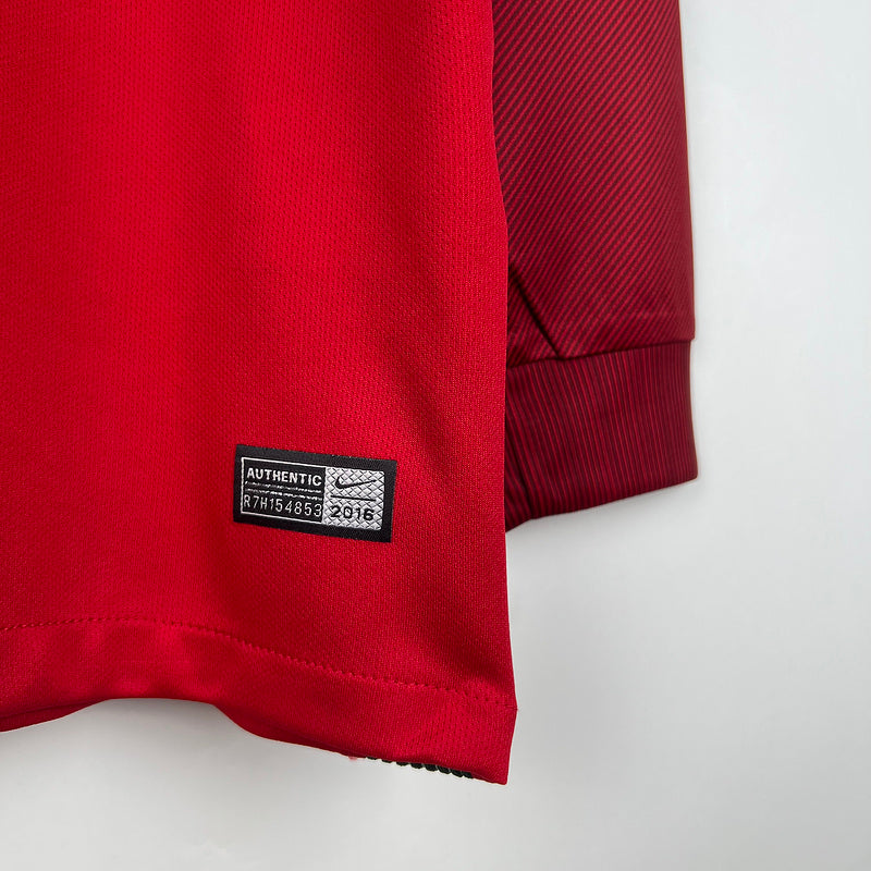 Trikot Portugal Retro 2016 Langarm Rot