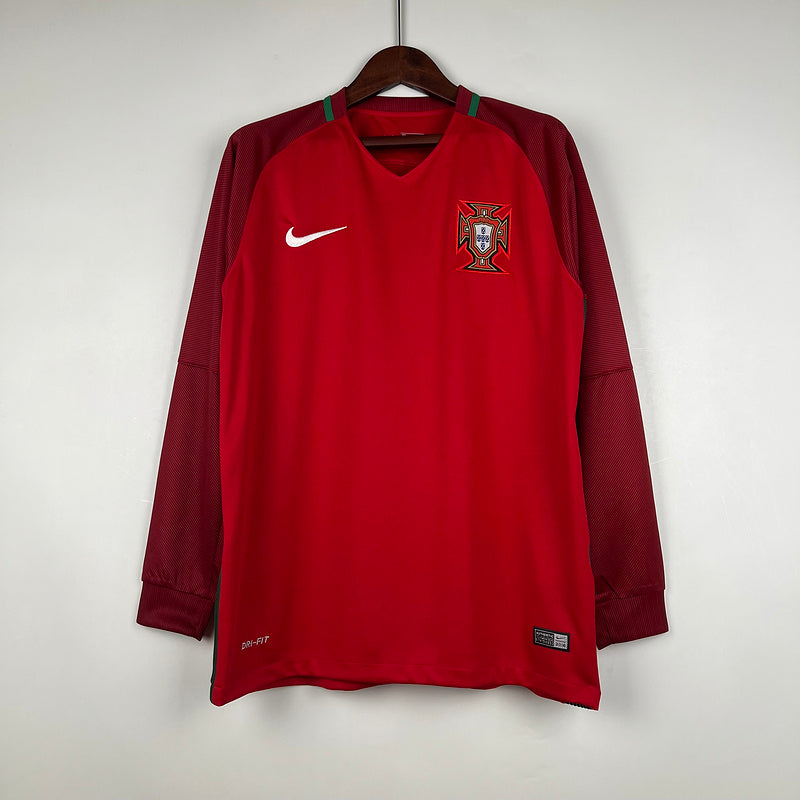 Trikot Portugal Retro 2016 Langarm Rot