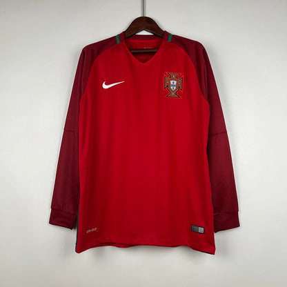 Trikot Portugal Retro 2016 Langarm Rot