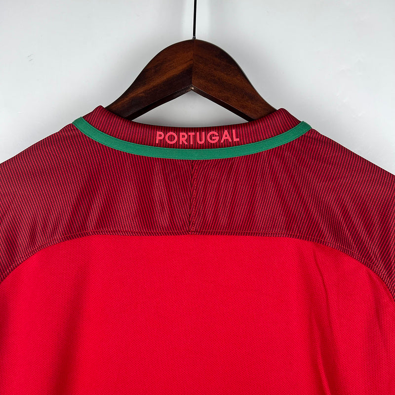 Trikot Portugal Retro 2016 Langarm Rot