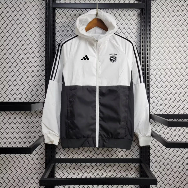 Windbreaker FC Bayern München 24/25 - Weiß und Schwarz