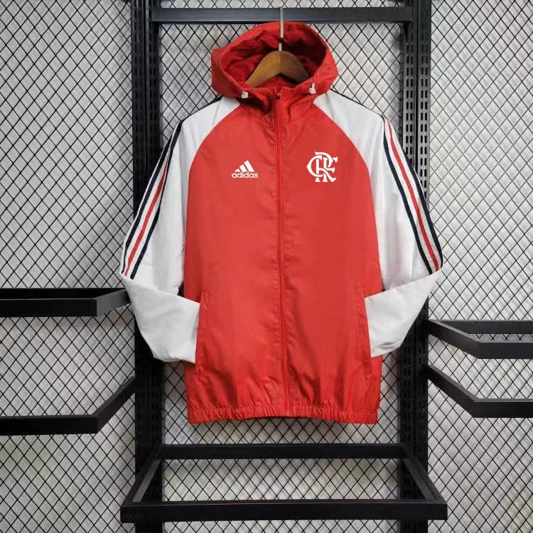 Windjacke Flamengo 24/25 – Weiß und Rot
