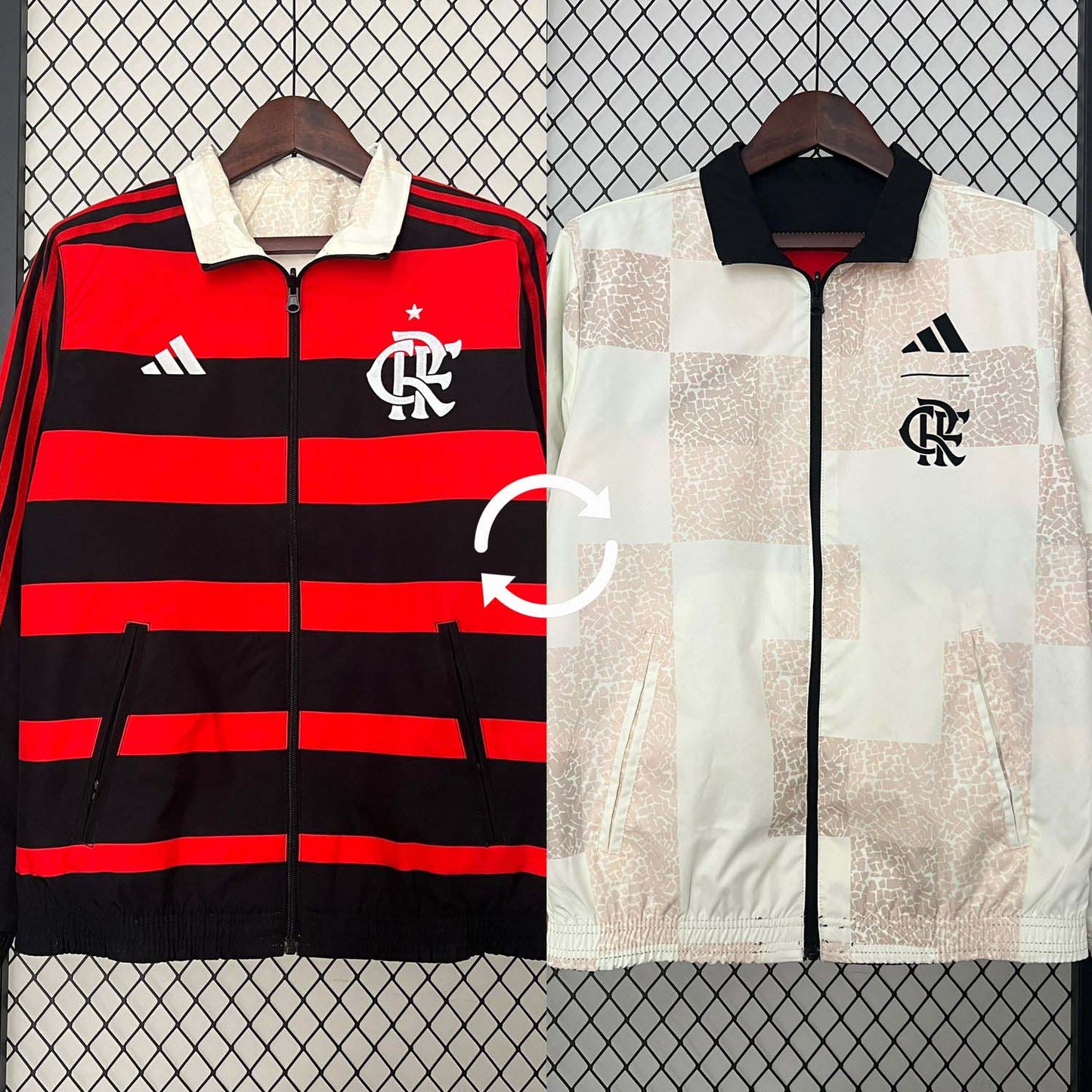 Windjacke Flamengo - Schwarz und Rot