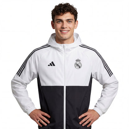 Windjacke Real Madrid 24/25 - Schwarz Weiß